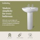 image 2 of Adley Round 2 Tap Hole Basin & Full Pedestal 550mm White Pillar Tap | White | White | 475 x 550 x 840mm