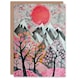 image 1 of Mountain Snow Peaks Pink Blossom Tree Him Her Birthday Card