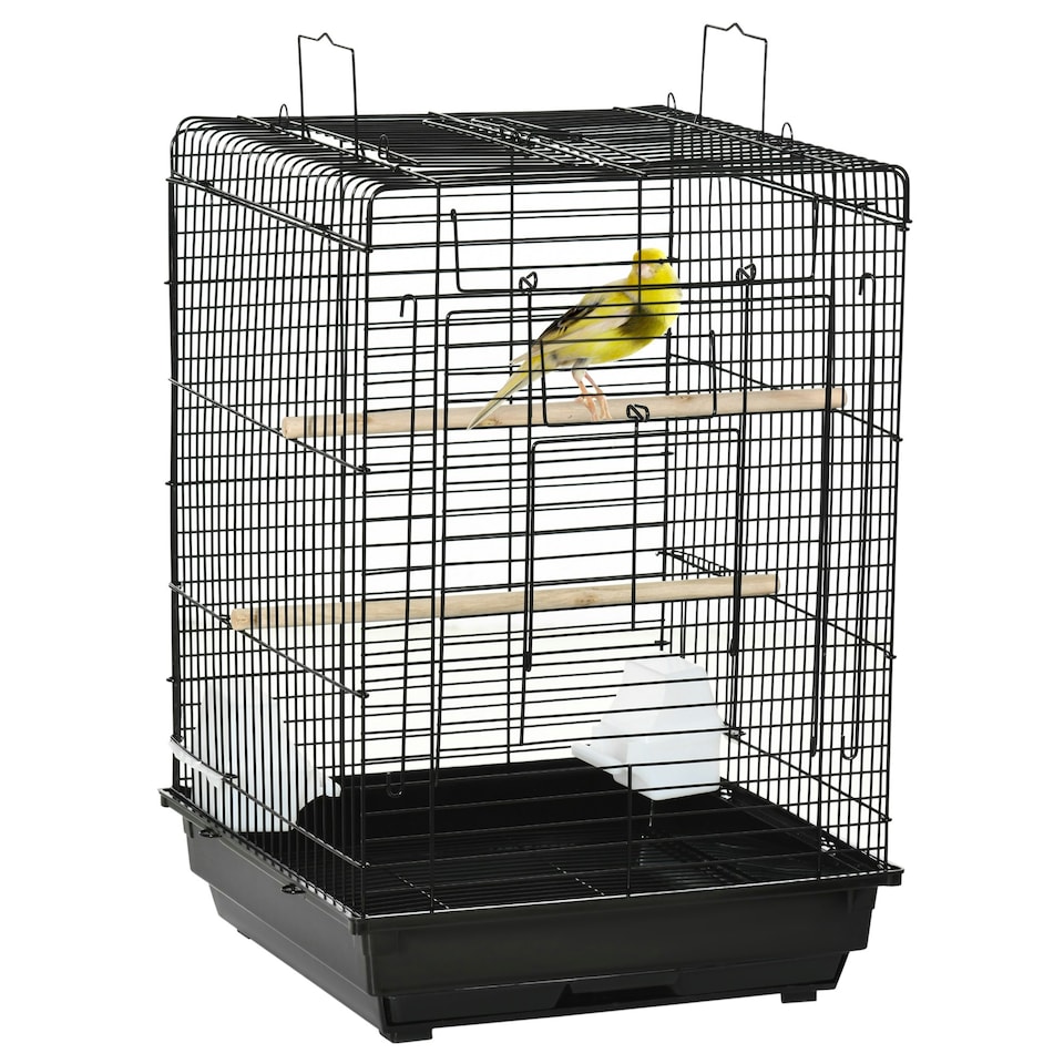 image 1 of PawHut 59cm Bird Cage with Openable Top, Stand, Tray, Handles, Feeding Bowls