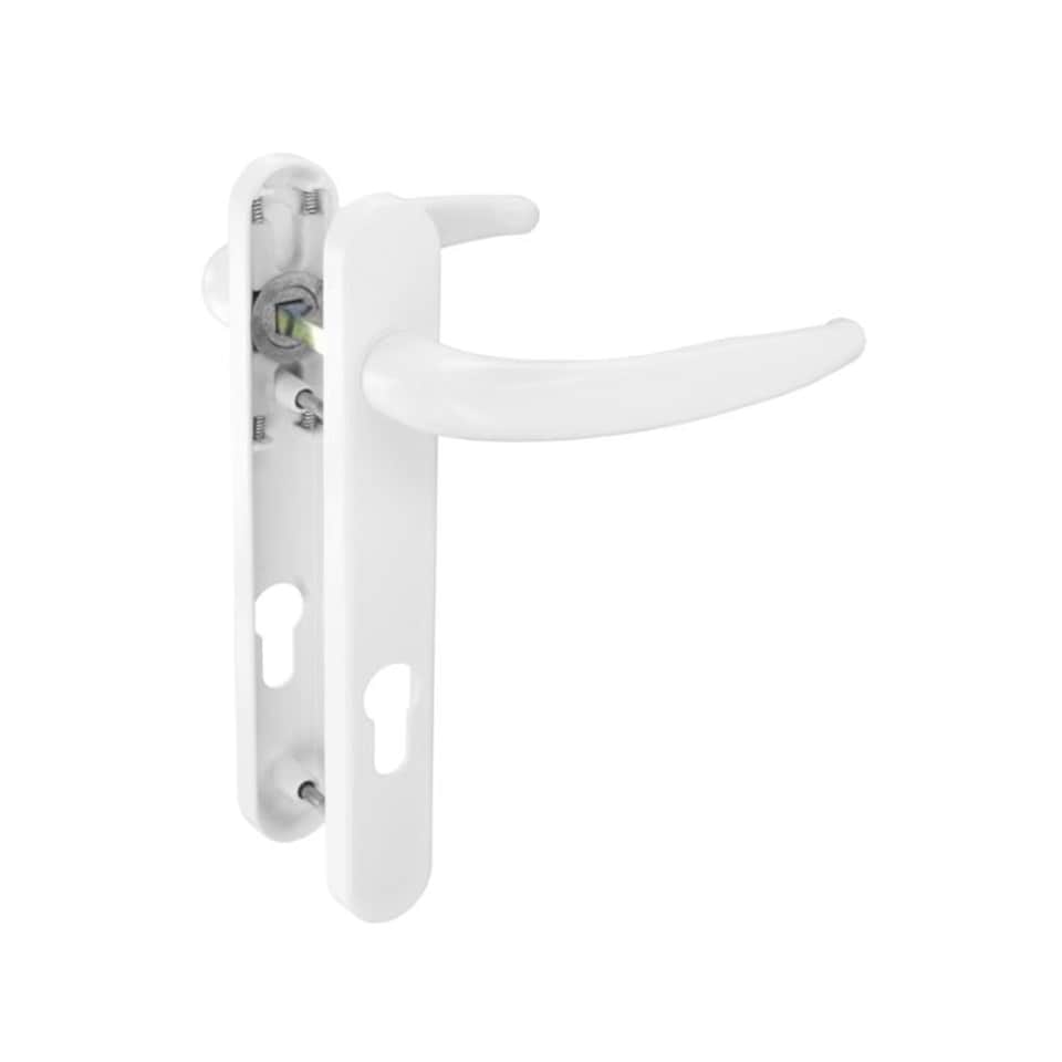 Securit UPVC Keyed Door Handle - White - 122mm x 92mm