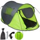 image 1 of 2 Man Pop Up Tent Waterproof For Camping Hiking Festival Mosquito Net Carry Bag | Green | grey/green | 220 x 130 x 95 cm | 1