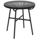 image 1 of Outsunny Rattan Side Table w/ Tempered Glass Tabletop, Black 