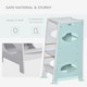 image 9 of HOMCOM Kids Step Stool Toddler Kitchen Stool w/ Adjustable Standing Platform White