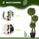 image 4 of HOMCOM Decorative Artificial Trees Boxwood Ball Topiary Trees in Pot, Fake Plants for Home Indoor Outdoor Decor, 90 cm, Light Green