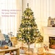 image 3 of HOMCOM 6ft Pre Lit Artificial Christmas Tree Holiday Decor with 150 Warm White LED Lights and 650 Tips, Banner, Ball, Tag, Tree Decoration, Auto Open