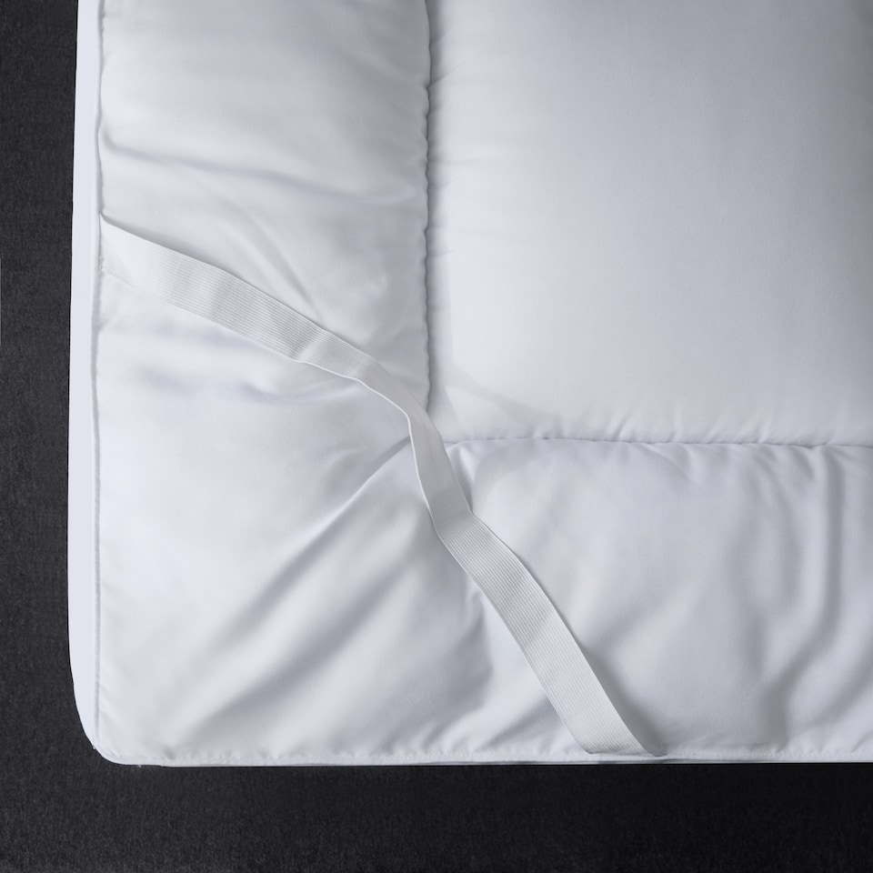 image 1 of Ezysleep 4 Inch Thick Super Soft Microfibre Mattress Topper Deep Fill Comfort | White