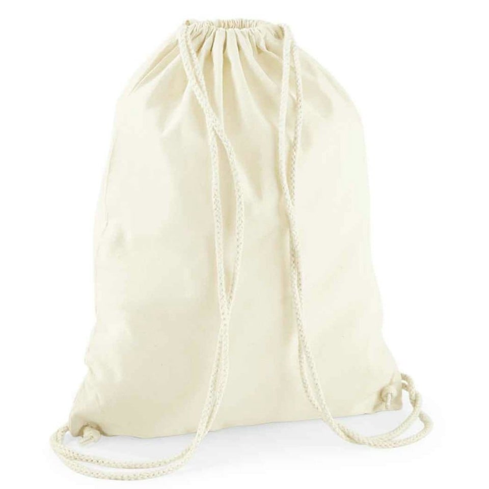 image 1 of Westford Mill Recycled Cotton Drawstring Bag - Natural - One Size (UTPC4939) | Multi | One Size