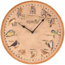 Marco Paul 30cm Bird Design Garden Clock and Thermometer | Cream