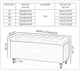 image 2 of 137cm Cubed Ottoman Storage Box,Cream Velvet Upholstered Chesterfield Storage Ottoman Box with Wooden Legs