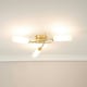 image 3 of ValueLights Maya Brushed Gold 3 Way Curved Cross Over Flush Ceiling Light