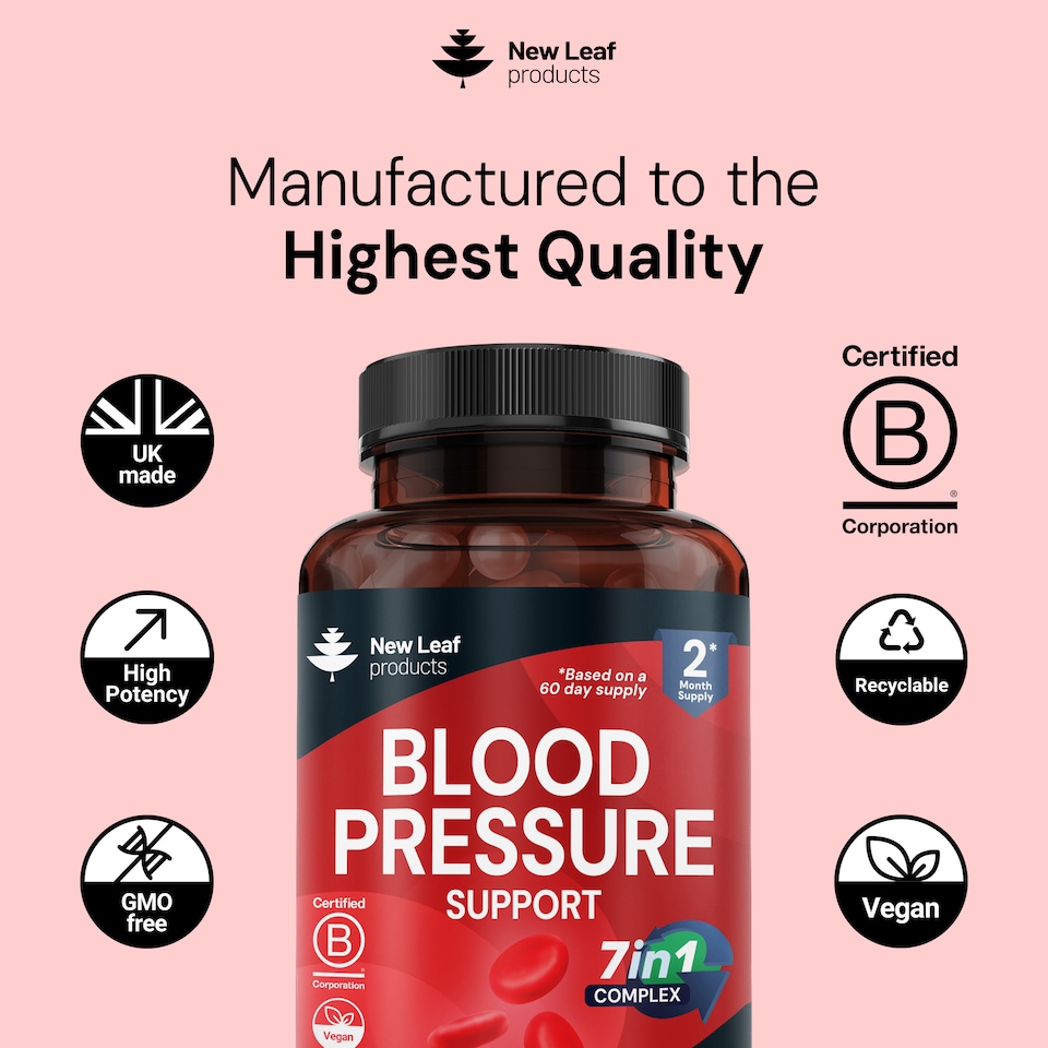 image 1 of Blood Pressure Support - Heart Health 7in1 Complex 120 Vegan Capsules