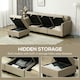 image 5 of HOMCOM Convertible Modular Sectional Sofa w/ Storage Light Brown