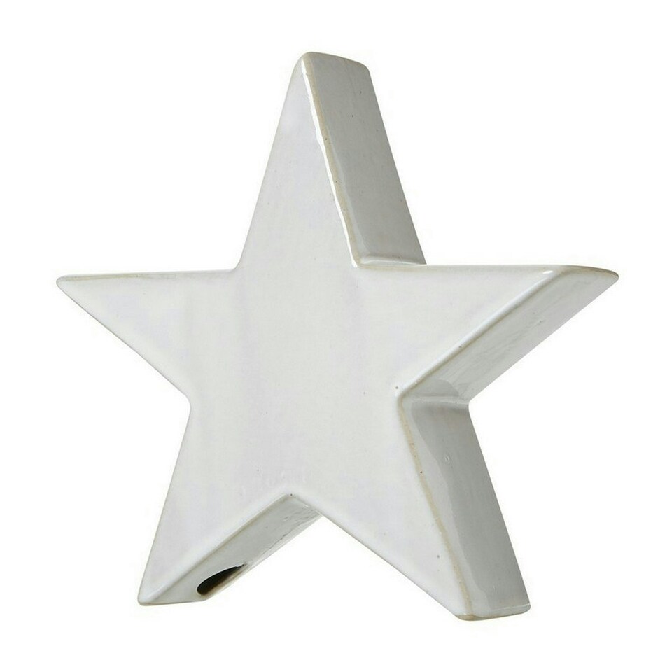 image 1 of Large Standing Star Decoration - Ceramic - L5 x W20 x H19 cm - White