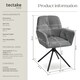 image 6 of Swivel Chair Lenia - upholstered, padded, 56.5 x 54 x 86 cm | Grey | Velvet look anthracite/black | 2