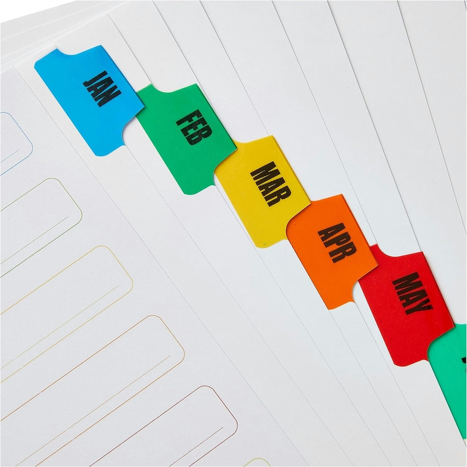 image 1 of Concord Index Jan-Dec A4 White with Multicoloured Tabs