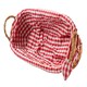 image 2 of Red Gingham Lining Oblong Willow Basket Red