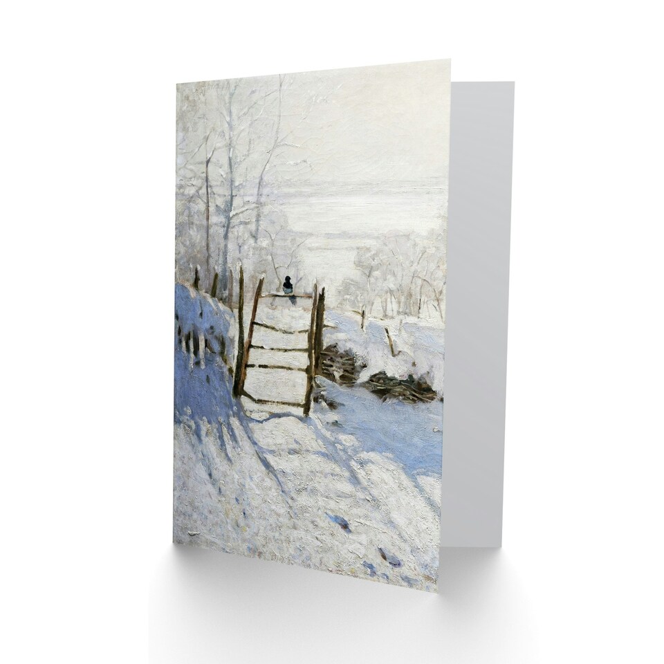 image 1 of Claude Monet Art Card The Magpie Winter Landscape