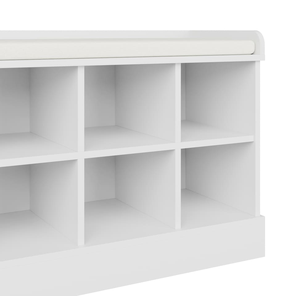 image 1 of Kempton Shoe Bench & Wall Rack | White | White