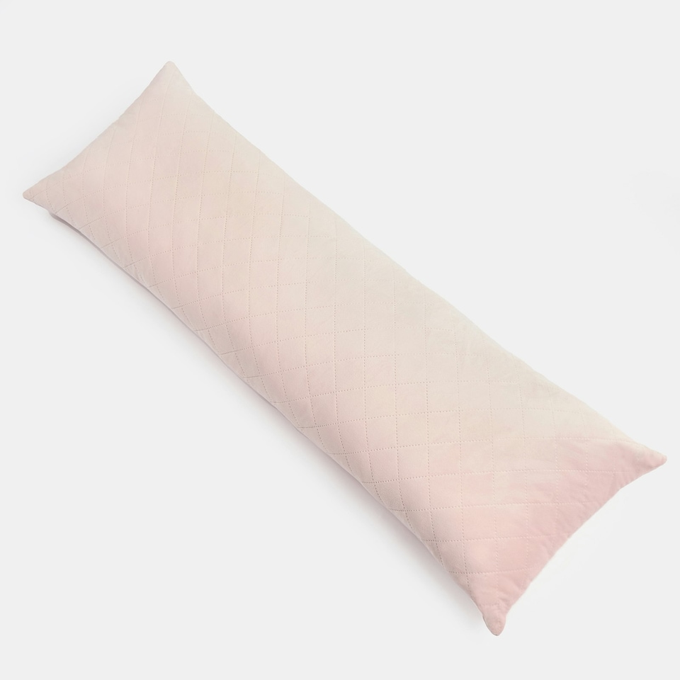 image 1 of OHS Matte Velvet Pinsonic Long Body Pregnancy Soft Plush Cosy Body Bolster Pillow Cushion Pink | Blush Pink | 45 x 135cm