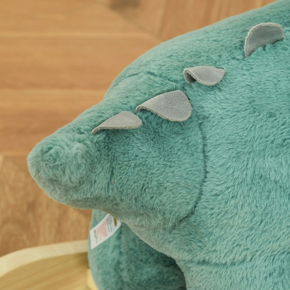 image 1 of HOMCOM Kids Plush Ride-On Rocking Horse Triceratops-shaped Toy for 36-72 Months