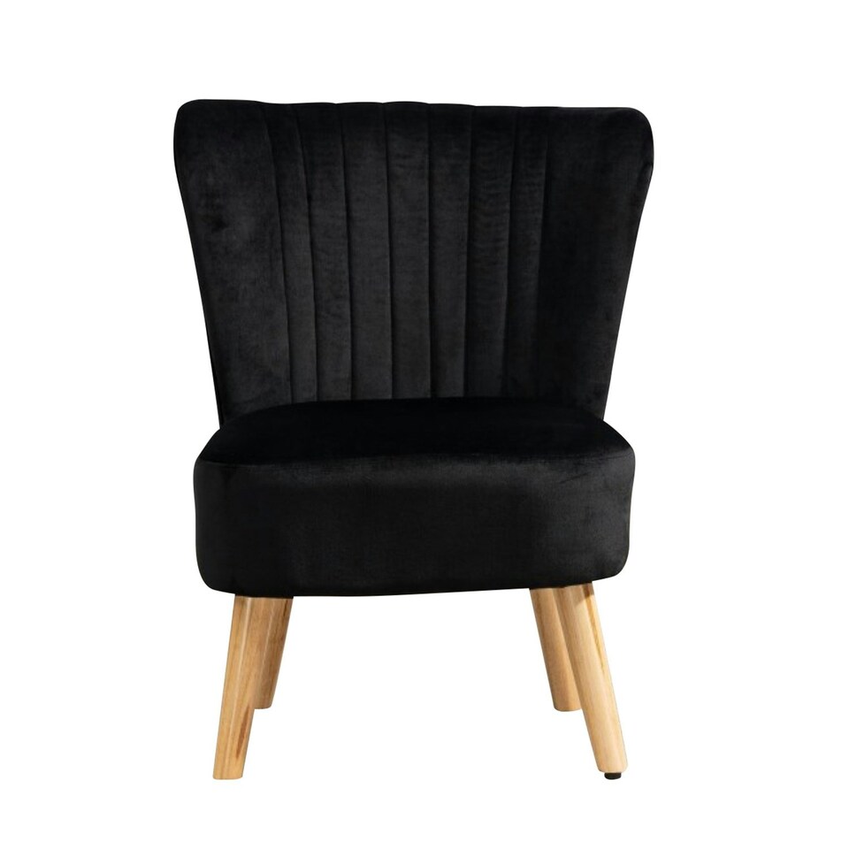 image 1 of Arezza Velvet Accent Chair - Black