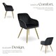 image 3 of Chair Marilyn - with armrests, padded, velvet look, golden steel legs - Set of 6 Black | Black/Gold