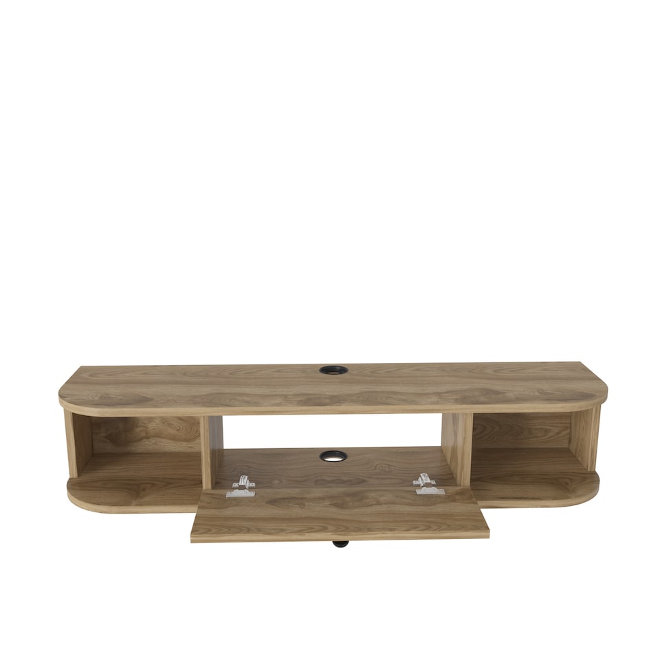 image 1 of Decorotika Ibarra Floating  TV Unit for TV's up to 55 inches Dropdown Cabinet and Open Shelves