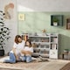 image 2 of AIYAPLAY Kids Bookshelf and Toy Storage Organiser with 8 Removable Storage Bins, Toy Organisers with Bookshelf for Playroom, Nursery, Kids Room, White