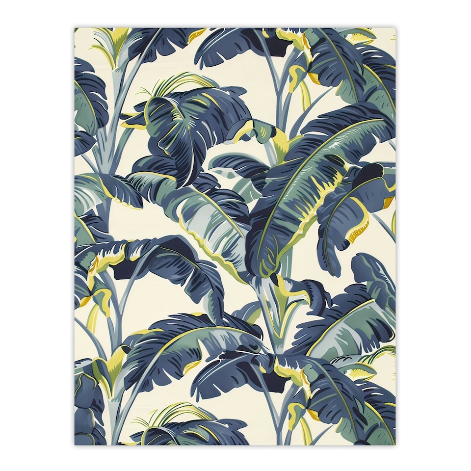 image 1 of Banana Plant Leaves Foliage Tropical Living Room Black Framed Wall Art Print A4