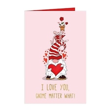 I Love You Gnome Matter What Valentines Card with Envelope