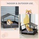 image 3 of PawHut Wicker Dog House, Rattan Pet Bed with Soft Cushion, Cat Basket - Grey