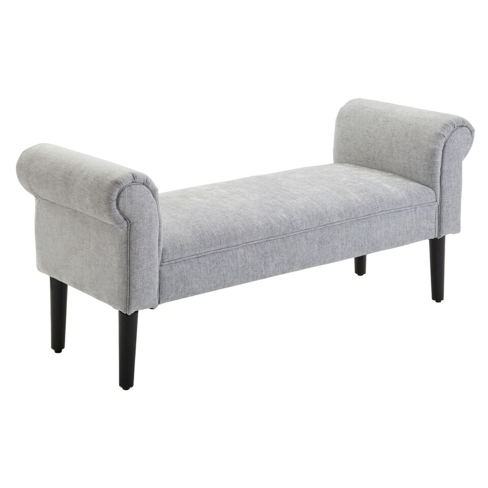 image 1 of HOMCOM Deluxe Linen Bed End Arm Bench Bedside Bench Footstool Home Decor