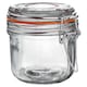 image 1 of Argon Tableware Glass Storage Jar - 200ml - 4 Colour Seals Airtight Kitchen Storage Container Preserving Jar