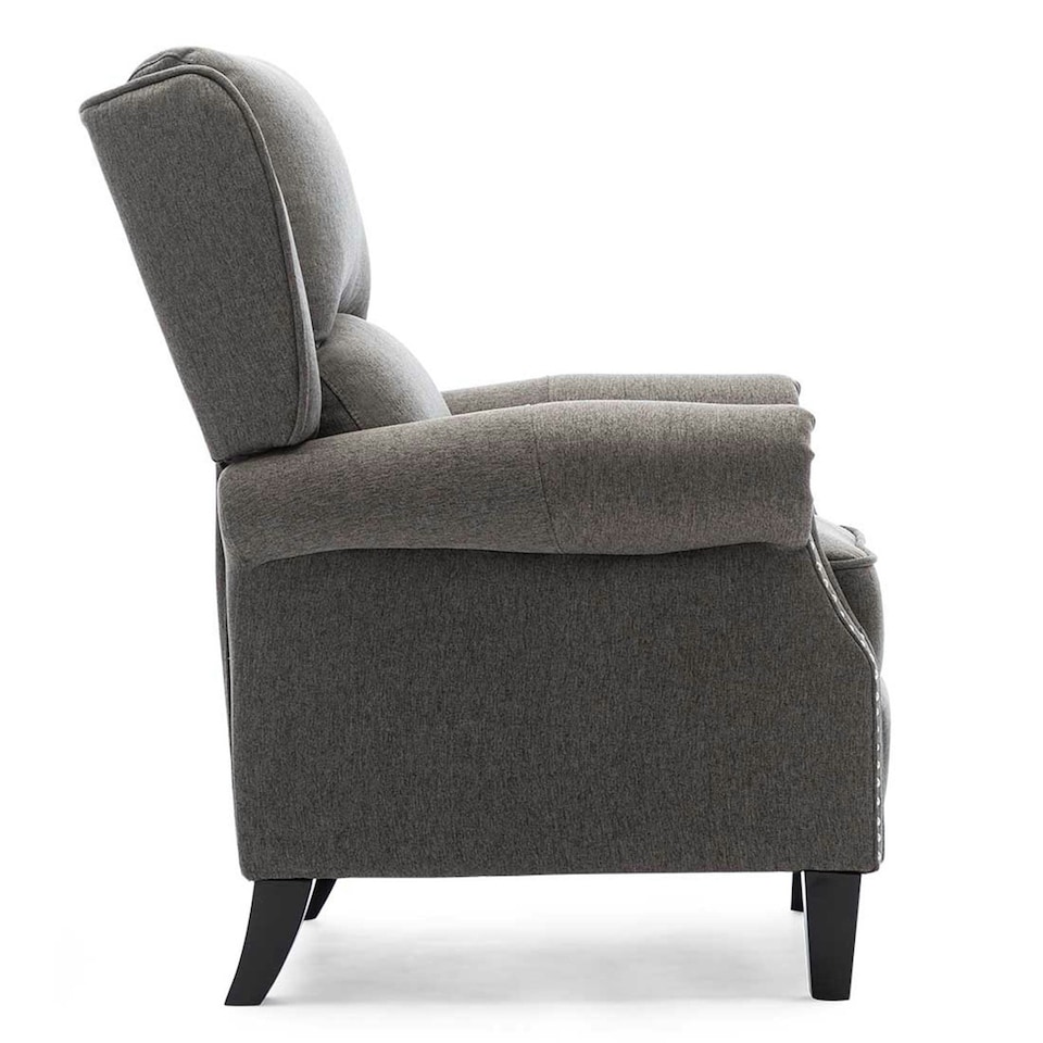 image 1 of Charlotte Modern Fabric Pushback Recliner Sofa Accent Chair | Grey | Grey | One Size
