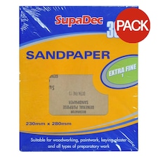 SupaDec General Purpose Sandpaper - Extra Fine (Pack Of 30) - Beige - One Size