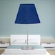 image 3 of Chrome Stick Table Lamp with Navy Blue Fabric Shade Chrome | Blue