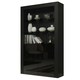 image 8 of Modern Display Cabinet with Glass Shelves | Living Room Storage Unit | Black High Gloss Cupboard Doors Multi | Oak & Black