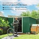 image 4 of Outsunny 11.3x9.2ft Steel Garden Storage Shed w/ Sliding Doors & 2 Vents, Green