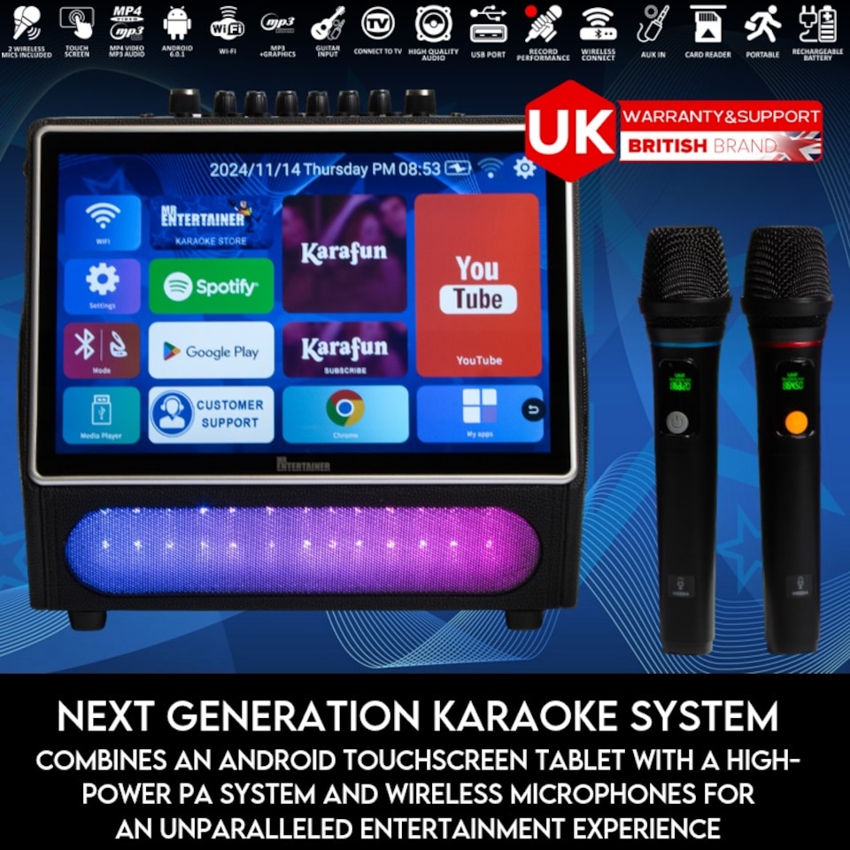 image 1 of Mr Entertainer Maestro Touchscreen Karaoke Machine