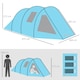 image 5 of Outsunny 3-4 Persons Tunnel Tent, Two Room Camping Tent with Windows, Black