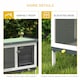 image 7 of PawHut Rabbit Hutch, Guinea Pig Hutch Outdoor Cage w/ Asphalt Roof, Green