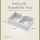 image 5 of Balterley Fireclay Double Bowl Stepped Weir Butler Kitchen Sink - with Overflow | White | White | 1