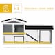 image 3 of PawHut Rabbit Hutch, 2-Tier Wooden Animal House w/ Run Box, Ramp, White