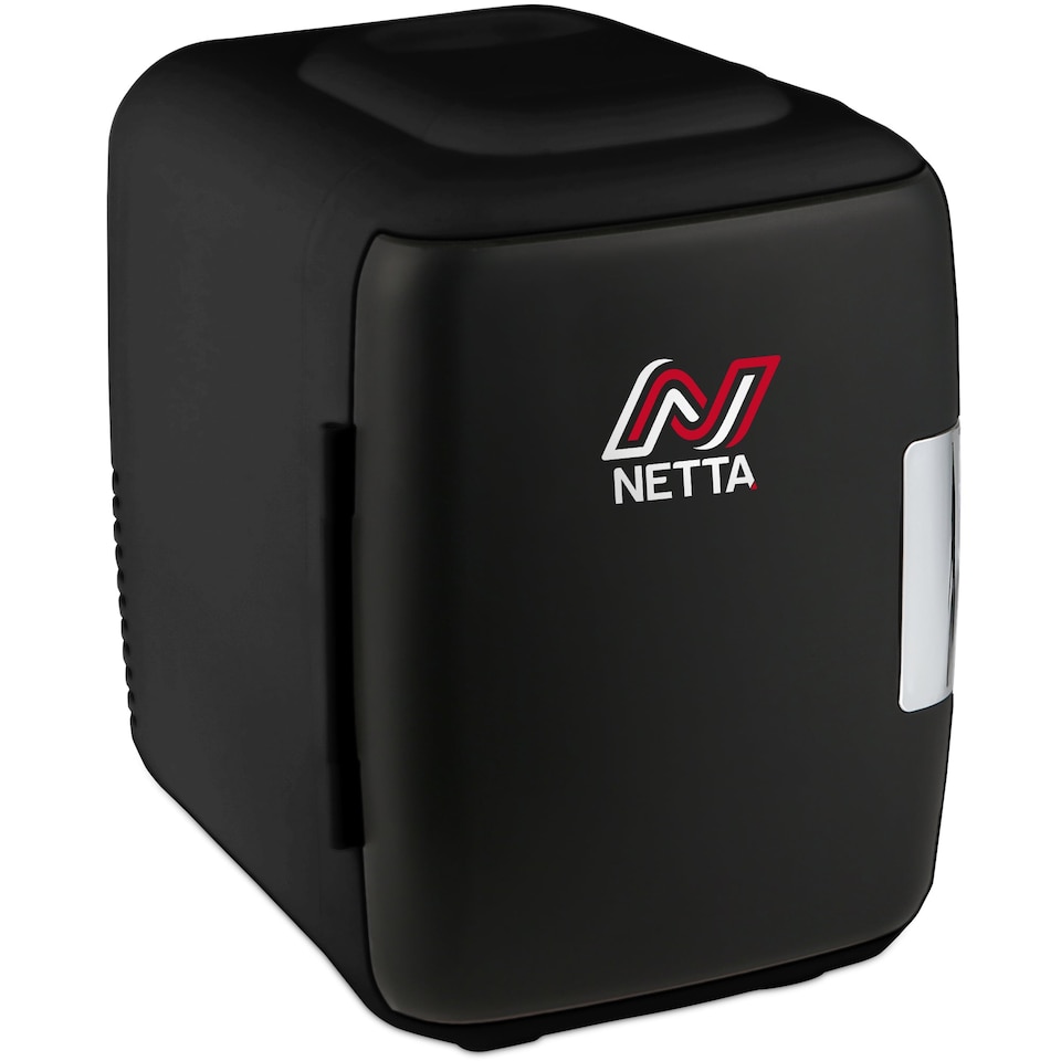 image 1 of NETTA 5L Mini Fridge - Portable Cooler and Warmer with 12V Car Lead and UK Plug, Black