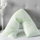 image 2 of Memory Foam V Shape Pillow Orthopedic Maternity Support Soft Cover Green