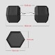 image 5 of HOMCOM 20KG Single Rubber Hex Dumbbell Portable Hand Weights Dumbbell Home Gym