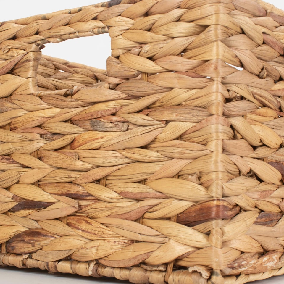 image 1 of Water Hyacinth Rectangular Storage Basket Brown | Brown | M