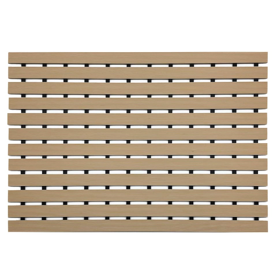 image 1 of PVC Duckboard Non-Slip Shower Mat - 61cm x 43cm | Cream | Beige