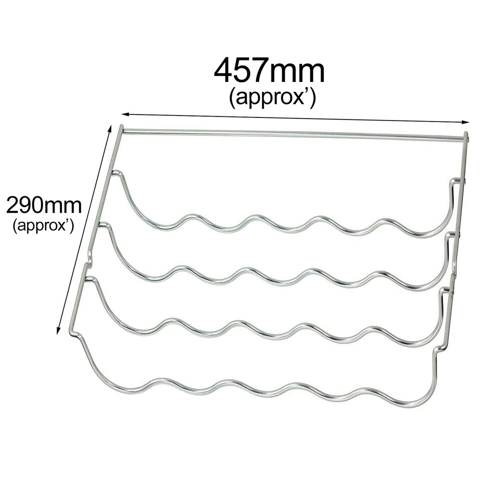 image 1 of SPARES2GO Wine Bottle Rack Shelf Insert compatible with Hoover Fridge (457 x 290 x 70mm) Silver