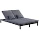 image 1 of Outsunny 2 Person Rattan Lounger Adjustable Double Chaise Chair w/ Cushion Black